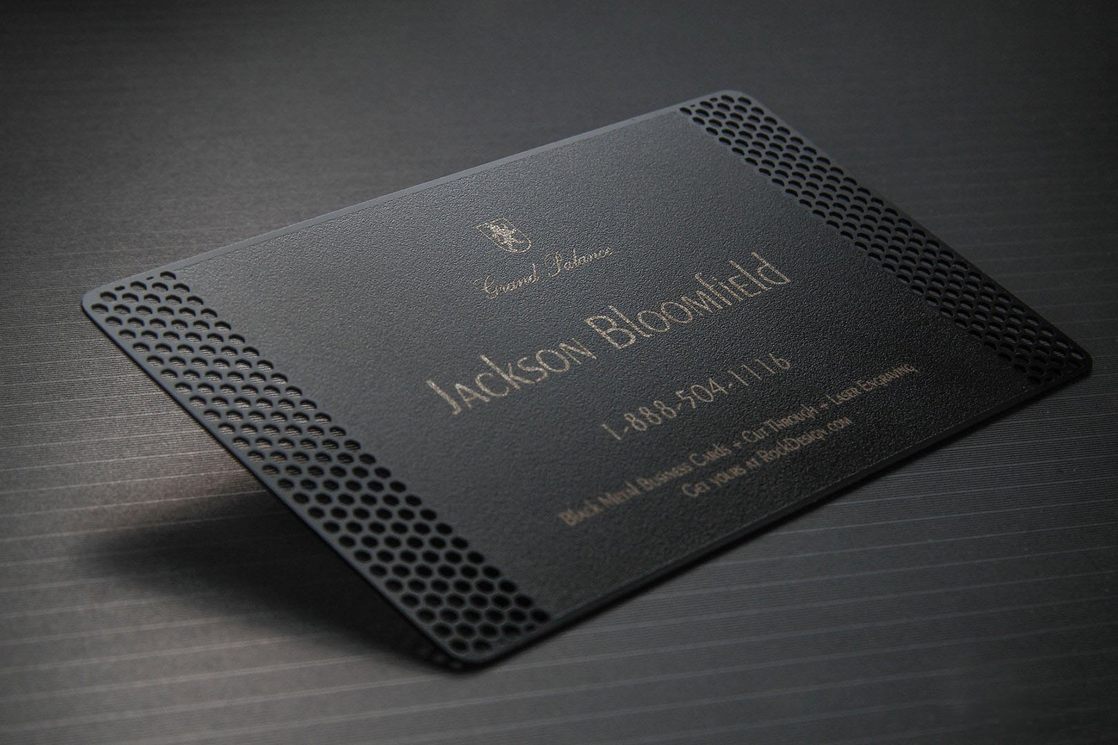 Laser-marked stainless metal business card